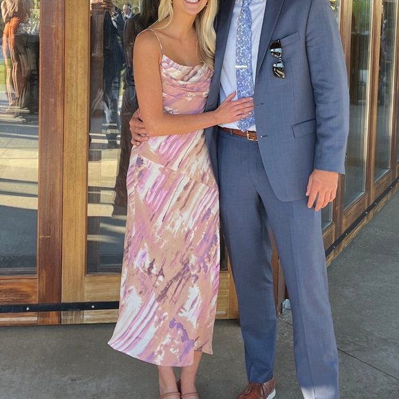 Purple Print Midi dress - Picture 3 of 5